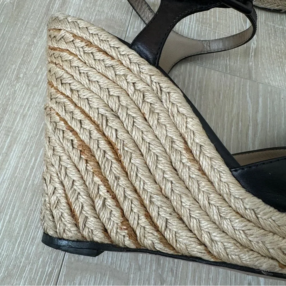 Valentino Garavani Nappa Bow Espadrille Wedge Sandals EU 38